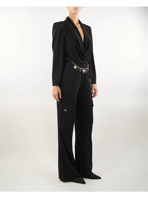 Jersey jumpsuit with charm belt Elisabetta Franchi ELISABETTA FRANCHI | Suit | TU03147E2110